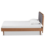 Load image into Gallery viewer, Baxton Studio Cilka Mid-Century Modern Fabric Upholstered and  Finished Wood Platform Bed
