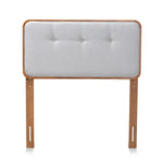 Load image into Gallery viewer, Baxton Studio Palina Mid-Century Modern Light Grey Fabric Upholstered And Walnut Brown Finished Wood Twin Size Headboard
