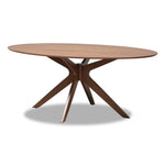 Load image into Gallery viewer, Baxton Studio Monte Mid-Century Modern Walnut Brown Finished Wood 71-Inch Oval Dining Table
