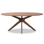 Load image into Gallery viewer, Baxton Studio Monte Mid-Century Modern Walnut Brown Finished Wood 71-Inch Oval Dining Table
