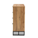 Load image into Gallery viewer, Baxton Studio Franklin Modern And Contemporary Oak Finished Wood And Black Finished Metal 5-Drawer Bedroom Chest
