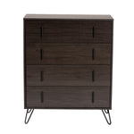 Load image into Gallery viewer, Baxton Studio Baldor Modern And Contemporary Dark Brown Finished Wood And Black Metal 4-Drawer Bedroom Chest
