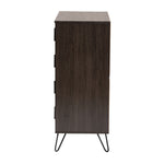 Load image into Gallery viewer, Baxton Studio Baldor Modern And Contemporary Dark Brown Finished Wood And Black Metal 4-Drawer Bedroom Chest
