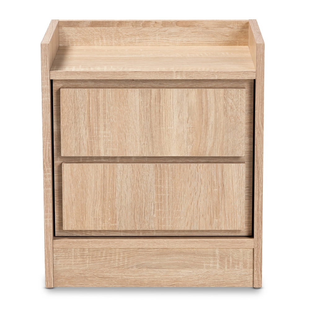 Baxton Studio Hale Modern And Contemporary Oak Finished Wood 1-Door Nightstand