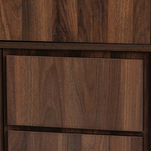 Baxton Studio Neil Modern And Contemporary Walnut Brown Finished Wood And Black Finished Metal Multipurpose Storage Cabinet