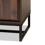 Load image into Gallery viewer, BAXTON STUDIO NEIL MODERN AND CONTEMPORARY WALNUT BROWN FINISHED WOOD AND BLACK FINISHED METAL MULTIPURPOSE STORAGE CABINET
