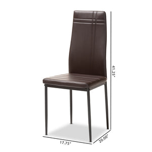 Baxton Studio Matiese Modern And Contemporary Brown Faux Leather Upholstered Dining Chair (Set Of 4)