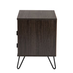 Load image into Gallery viewer, Baxton Studio Glover Modern And Contemporary Dark Brown Finished Wood And Black Metal 2-Drawer Nightstand
