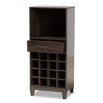 Load image into Gallery viewer, Baxton Studio Trenton Modern And Contemporary Dark Brown Finished Wood 1-Drawer Wine Storage Cabinet
