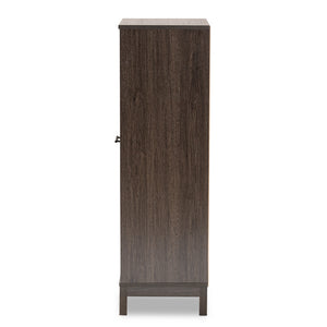 BAXTON STUDIO TRENTON MODERN AND CONTEMPORARY DARK BROWN FINISHED WOOD 1-DRAWER WINE STORAGE CABINET