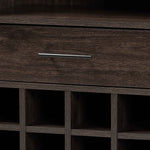 Load image into Gallery viewer, Baxton Studio Trenton Modern And Contemporary Dark Brown Finished Wood 1-Drawer Wine Storage Cabinet
