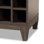 Load image into Gallery viewer, Baxton Studio Trenton Modern And Contemporary Dark Brown Finished Wood 1-Drawer Wine Storage Cabinet
