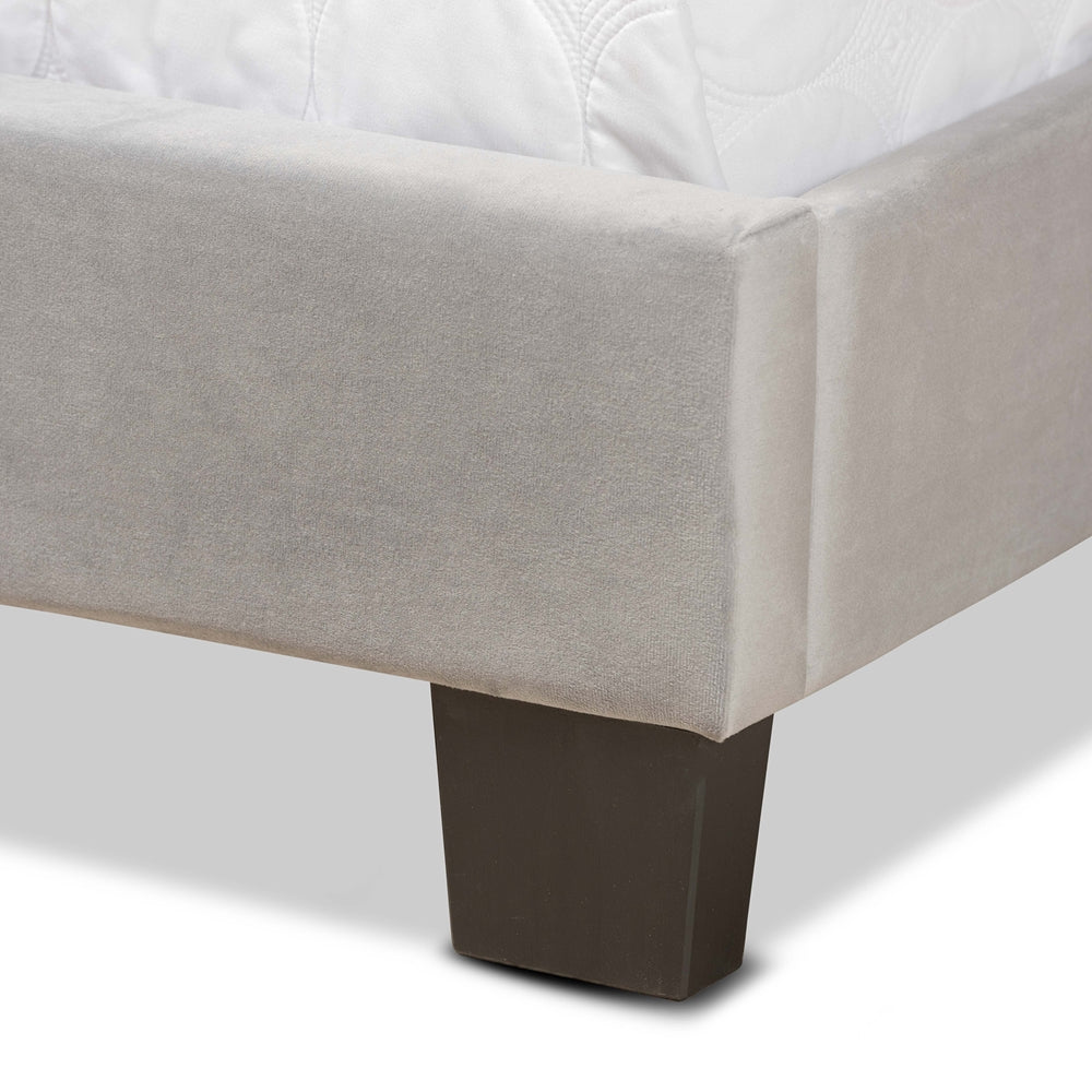 Baxton Studio Tamira Modern and Contemporary Glam Velvet Fabric Upholstered Panel Bed