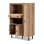 Load image into Gallery viewer, Baxton Studio Patterson Modern And Contemporary Oak Brown Finished 1-Drawer Kitchen Storage Cabinet
