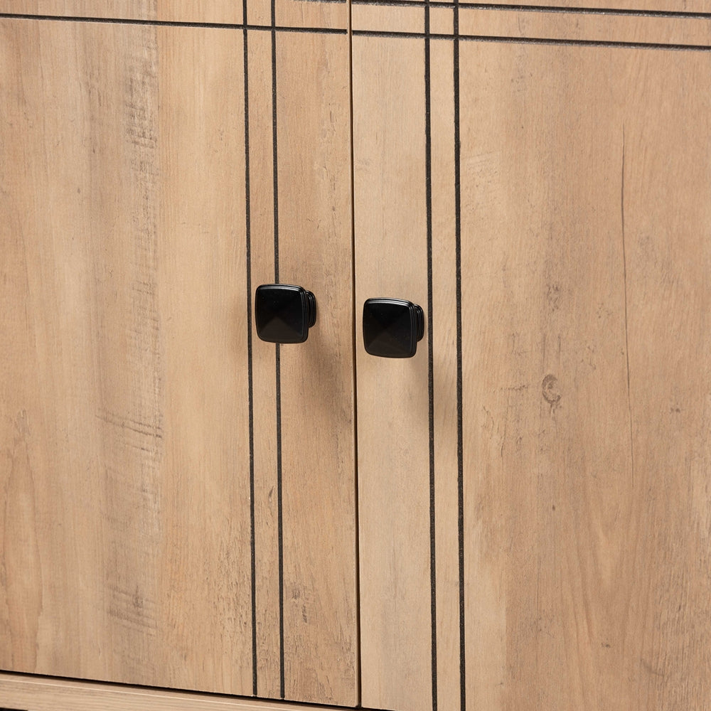 Baxton Studio Patterson Modern And Contemporary Oak Brown Finished 1-Drawer Kitchen Storage Cabinet