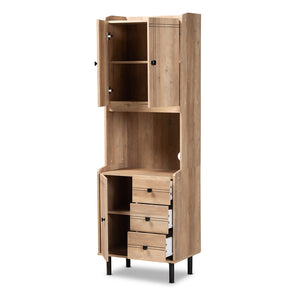 Baxton Studio Patterson Modern And Contemporary Oak Brown Finished 3-Drawer Kitchen Storage Cabinet