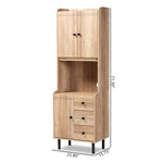 Load image into Gallery viewer, Baxton Studio Patterson Modern And Contemporary Oak Brown Finished 3-Drawer Kitchen Storage Cabinet
