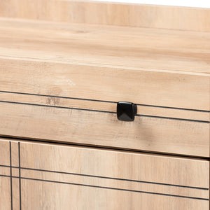 Baxton Studio Patterson Modern And Contemporary Oak Brown Finished Wood 2-Door Kitchen Storage Cabinet