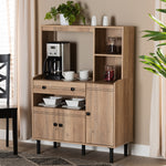 Load image into Gallery viewer, BAXTON STUDIO PATTERSON MODERN AND CONTEMPORARY MODERN OAK BROWN FINISHED WOOD 3-DOOR KITCHEN STORAGE CABINET
