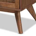 Load image into Gallery viewer, Baxton Studio Barrett Mid-Century Modern Walnut Brown Finished Wood And Synthetic Rattan 6-Drawer Dresser
