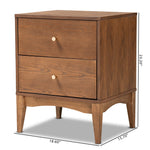 Load image into Gallery viewer, Baxton Studio Landis Mid-Century Modern Ash Walnut Finished Wood 2-Drawer Nightstand
