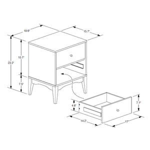 Baxton Studio Landis Mid-Century Modern Ash Walnut Finished Wood 2-Drawer Nightstand