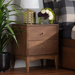 Load image into Gallery viewer, BAXTON STUDIO LANDIS MID-CENTURY MODERN ASH WALNUT FINISHED WOOD 2-DRAWER NIGHTSTAND
