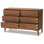 Load image into Gallery viewer, Baxton Studio Landis Mid-Century Modern Ash Walnut Finished Wood 6-Drawer Dresser
