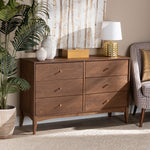 Load image into Gallery viewer, BAXTON STUDIO LANDIS MID-CENTURY MODERN ASH WALNUT FINISHED WOOD 6-DRAWER DRESSER
