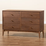 Load image into Gallery viewer, Baxton Studio Landis Mid-Century Modern Ash Walnut Finished Wood 6-Drawer Dresser
