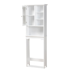 Baxton Studio Campbell Modern And Contemporary White Finished Wood Over The Toilet Bathroom Storage Cabinet