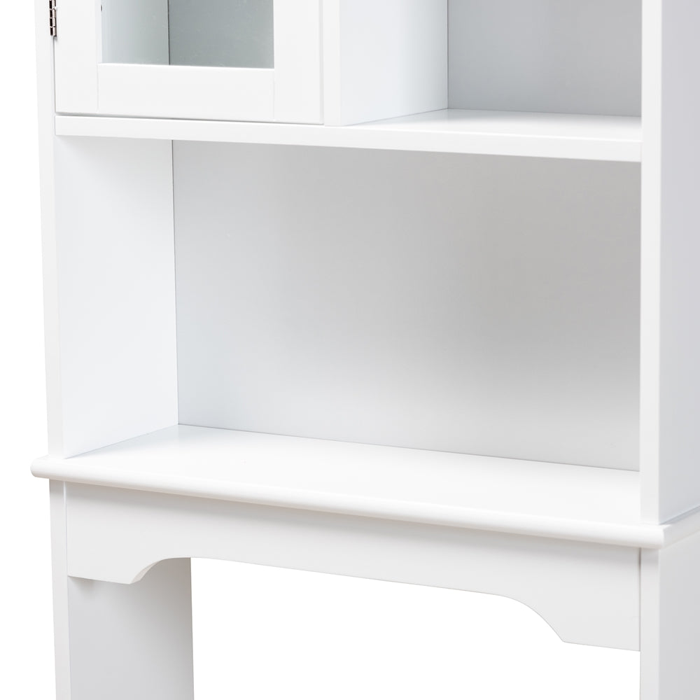 Baxton Studio Campbell Modern And Contemporary White Finished Wood Over The Toilet Bathroom Storage Cabinet