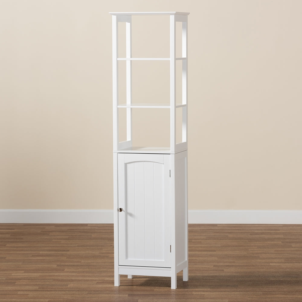 Baxton Studio Beltran Modern And Contemporary White Finished Wood Bathroom Storage Cabinet