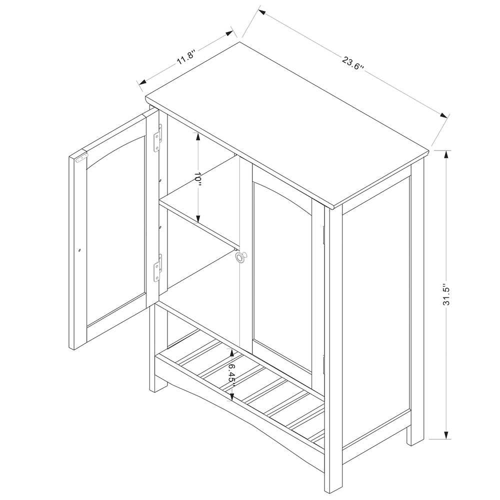 Baxton Studio Jaela Modern And Contemporary White Finished Wood 2-Door Bathroom Storage Cabinet