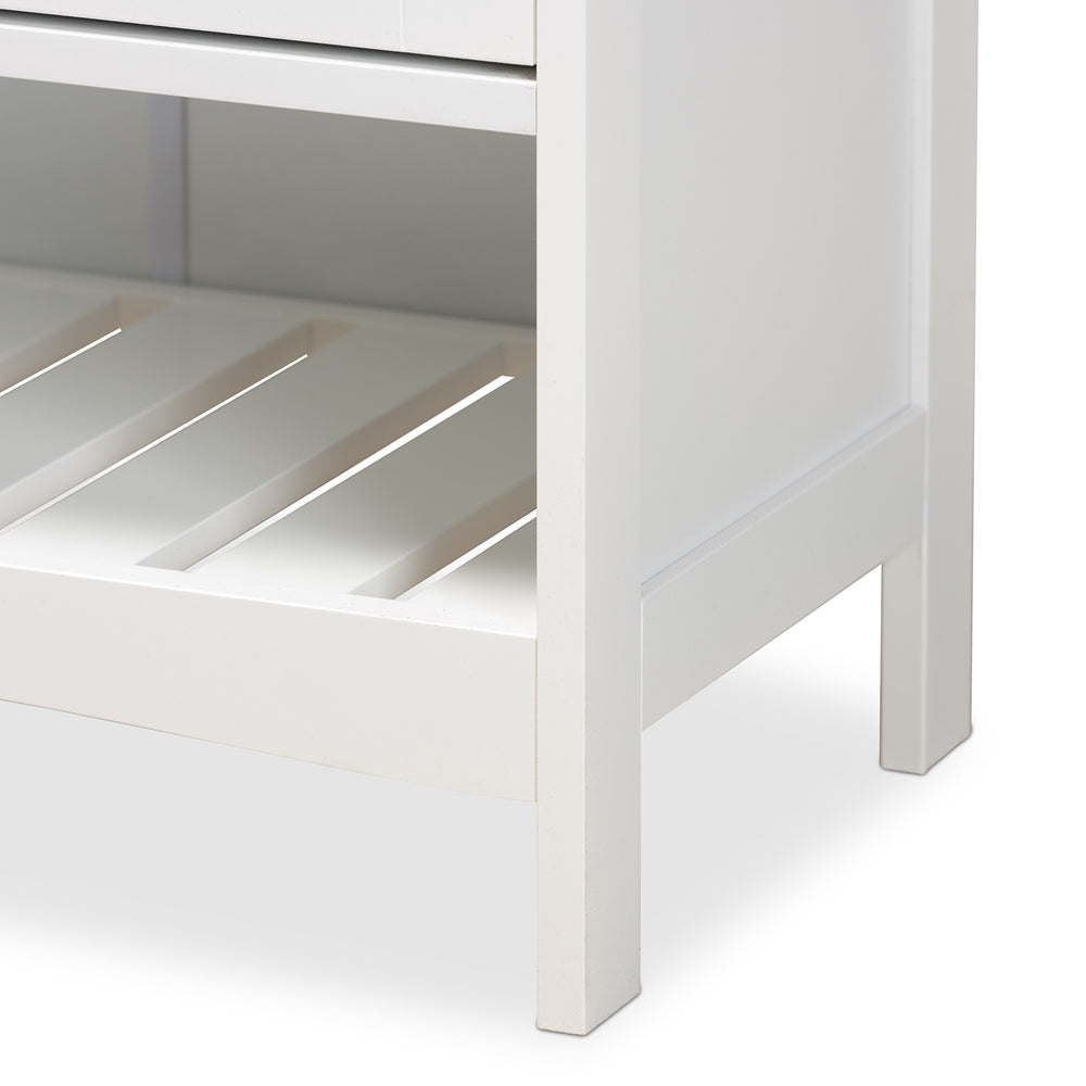 Baxton Studio Jaela Modern And Contemporary White Finished Wood 2-Door Bathroom Storage Cabinet