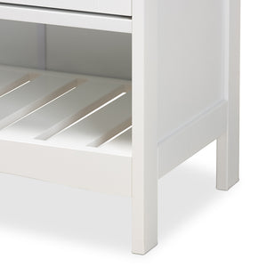 Baxton Studio Jaela Modern And Contemporary White Finished Wood 2-Door Bathroom Storage Cabinet