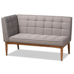 Load image into Gallery viewer, Baxton Studio Sanford Mid-Century Modern Grey Fabric Upholstered And Walnut Brown Finished Wood 2-Piece Dining Nook Banquette Set
