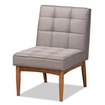 Load image into Gallery viewer, Baxton Studio Sanford Mid-Century Modern Grey Fabric Upholstered And Walnut Brown Finished Wood Dining Chair
