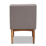 Load image into Gallery viewer, Baxton Studio Sanford Mid-Century Modern Grey Fabric Upholstered And Walnut Brown Finished Wood Dining Chair
