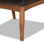 Load image into Gallery viewer, BAXTON STUDIO SANFORD MID-CENTURY MODERN DARK BROWN FAUX LEATHER UPHOLSTERED AND WALNUT BROWN FINISHED WOOD DINING CHAIR
