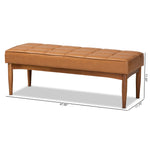 Load image into Gallery viewer, Baxton Studio Sanford Mid-Century Modern Tan Faux Leather Upholstered And Walnut Brown Finished Wood Dining Bench
