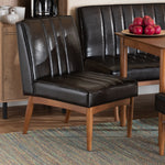 Load image into Gallery viewer, Baxton Studio Daymond Mid-Century Modern Dark Brown Faux Leather Upholstered And Walnut Brown Finished Wood Dining Chair
