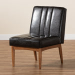 Load image into Gallery viewer, Baxton Studio Daymond Mid-Century Modern Dark Brown Faux Leather Upholstered And Walnut Brown Finished Wood Dining Chair
