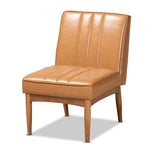 Load image into Gallery viewer, Baxton Studio Daymond Mid-Century Modern Tan Faux Leather Upholstered And Walnut Brown Finished Wood Dining Chair
