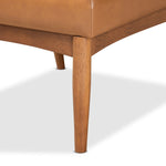 Load image into Gallery viewer, BAXTON STUDIO DAYMOND MID-CENTURY MODERN TAN FAUX LEATHER UPHOLSTERED AND WALNUT BROWN FINISHED WOOD DINING CHAIR
