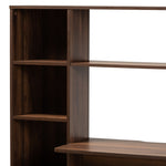 Load image into Gallery viewer, BAXTON STUDIO EZRA MODERN AND CONTEMPORARY WALNUT BROWN FINISHED WOOD STORAGE COMPUTER DESK WITH SHELVES
