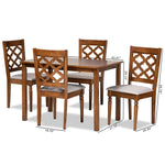 Load image into Gallery viewer, Baxton Studio Ramiro Modern And Contemporary Grey Fabric Upholstered And Walnut Brown Finished Wood 5-Piece Dining Set
