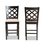 Load image into Gallery viewer, Baxton Studio Ramiro Modern And Contemporary Transitional Sand Fabric Upholstered And Dark Brown Finished Wood 2-Piece Counter Stool Set
