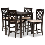 Load image into Gallery viewer, Baxton Studio Ramiro Modern And Contemporary Transitional Sand Fabric Upholstered And Dark Brown Finished Wood 5-Piece Pub Set
