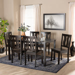 Load image into Gallery viewer, Baxton Studio Zamira Modern And Contemporary Transitional Dark Brown Finished Wood 7-Piece Dining Set
